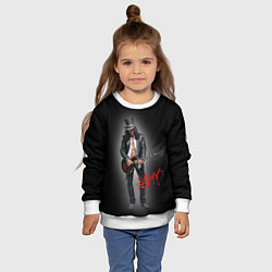 Свитшот детский Слэш музыкант группы Guns N Roses, цвет: 3D-белый — фото 2