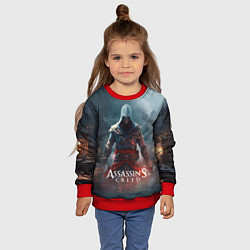 Свитшот детский Assassins creed ночной город, цвет: 3D-красный — фото 2