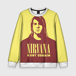 Свитшот детский Kurt Cobain Nirvana, цвет: 3D-белый