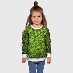 Свитшот детский Зелёная трава листья, цвет: 3D-белый — фото 2