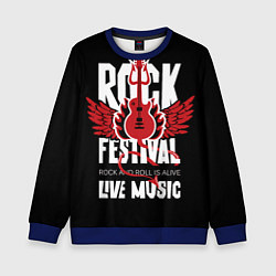 Свитшот детский Rock festival - live music, цвет: 3D-синий