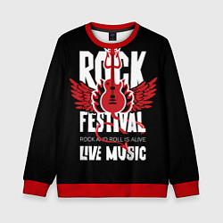 Свитшот детский Rock festival - live music, цвет: 3D-красный