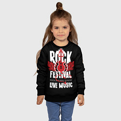 Свитшот детский Rock festival - live music, цвет: 3D-черный — фото 2