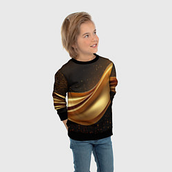 Свитшот детский Золотая стильная абстракция на черном фоне, цвет: 3D-черный — фото 2