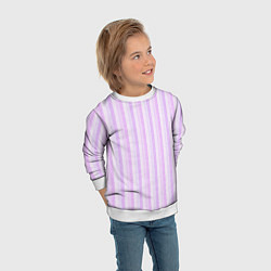 Свитшот детский Светло-сиреневый полосатый, цвет: 3D-белый — фото 2