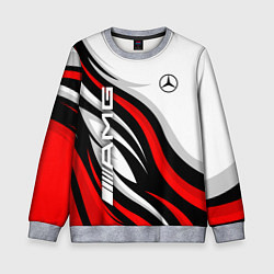 Детский свитшот Mercedes benz AMG - белый с красным