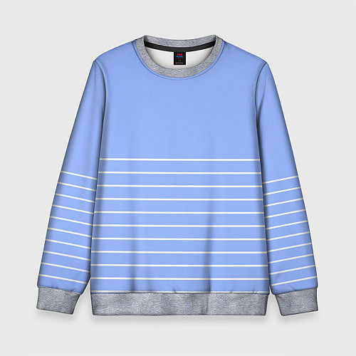 Детский свитшот Светлый сиреневый с белыми полосами / 3D-Меланж – фото 1