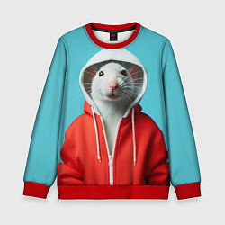 Свитшот детский Крыс в балахоне, цвет: 3D-красный