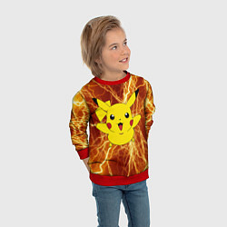 Свитшот детский Pikachu yellow lightning, цвет: 3D-красный — фото 2