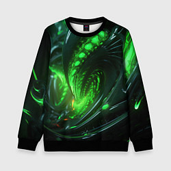 Детский свитшот Кислотная зеленая яркая неоновая абстракция