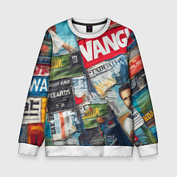 Свитшот детский Vanguard collage - ai art patchwork, цвет: 3D-белый