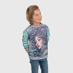 Свитшот детский Морская русалка, цвет: 3D-меланж — фото 2
