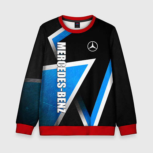 Детский свитшот Mercedes - blue metal / 3D-Красный – фото 1