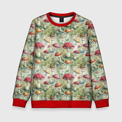 Детский свитшот Дикие грибы лесные мухоморы