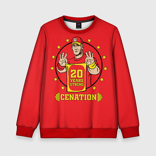 Детский свитшот Джон Сина - двадцатилетие / 3D-Красный – фото 1