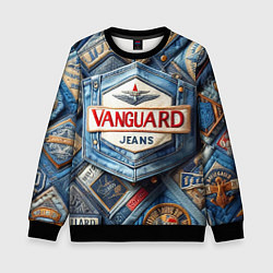 Свитшот детский Vanguard denim patchwork - ai art, цвет: 3D-черный