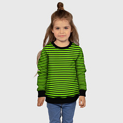 Свитшот детский Кислотный зелёный в чёрную полоску, цвет: 3D-черный — фото 2