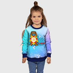 Свитшот детский 9 Мая Георгиевская лента, цвет: 3D-синий — фото 2