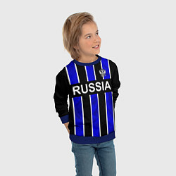 Свитшот детский Россия- черно-синяя униформа, цвет: 3D-синий — фото 2