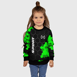 Свитшот детский Exeed green sport hexagon, цвет: 3D-черный — фото 2