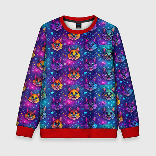 Детский свитшот Furry anime face / 3D-Красный – фото 1
