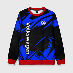 Свитшот детский Volkswagen - blue stripes, цвет: 3D-красный