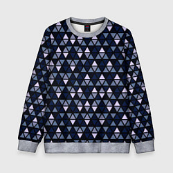 Детский свитшот Чёрно-синий паттерн треугольники