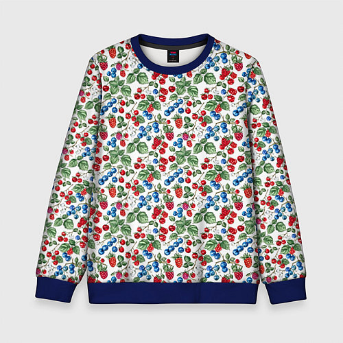 Детский свитшот Ягодный принт / 3D-Синий – фото 1