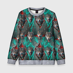 Детский свитшот Паттерн из волков эпично