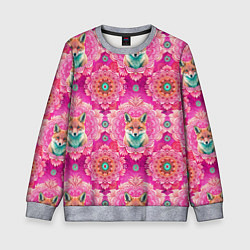 Детский свитшот Лисица и паттерн