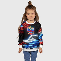 Свитшот детский Неоновые флаг и греб, цвет: 3D-белый — фото 2