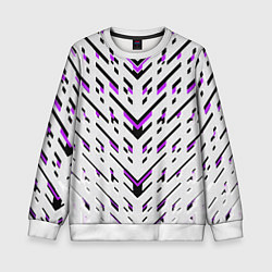 Свитшот детский Black and purple stripes on a white background, цвет: 3D-белый