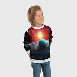 Свитшот детский Космос и разные планеты, цвет: 3D-белый — фото 2