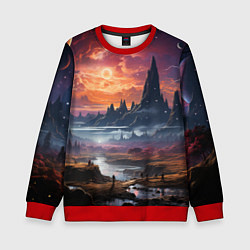 Детский свитшот Космический фантазийный мир на другой планете
