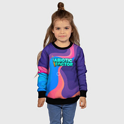 Свитшот детский Abiotic Factor яркие полосы, цвет: 3D-черный — фото 2