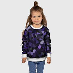 Свитшот детский Кристаллизация темно-фиолетового, цвет: 3D-белый — фото 2