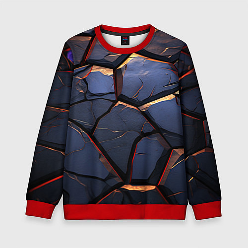 Детский свитшот Темная абстрактная объемная плитка / 3D-Красный – фото 1