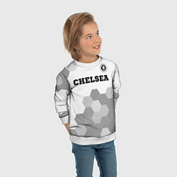 Свитшот детский Chelsea sport на светлом фоне посередине, цвет: 3D-белый — фото 2