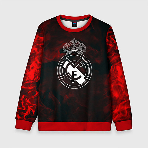 Детский свитшот Реал мадрид огонь красный / 3D-Красный – фото 1
