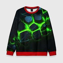 Детский свитшот Зеленый неон и разлом плит