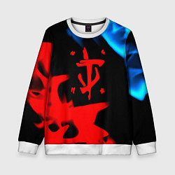 Свитшот детский Doom logo битва огней, цвет: 3D-белый