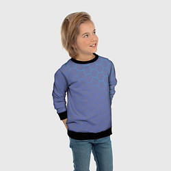 Свитшот детский Шестигранники индиго, цвет: 3D-черный — фото 2