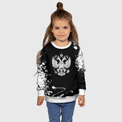 Свитшот детский Россия герб краски брызги, цвет: 3D-белый — фото 2