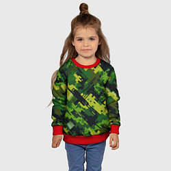 Свитшот детский Camouflage - pattern ai art, цвет: 3D-красный — фото 2