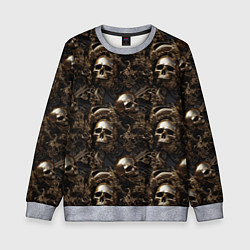 Свитшот детский Черепа и узоры лакшери, цвет: 3D-меланж