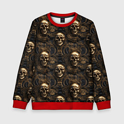 Свитшот детский Черепа и узоры лакшери, цвет: 3D-красный