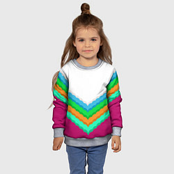 Свитшот детский Пятицветный угольник с волной, цвет: 3D-меланж — фото 2