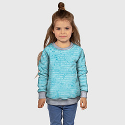 Свитшот детский Бело-голубой полосы, цвет: 3D-меланж — фото 2