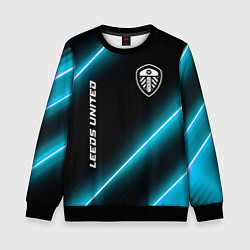 Свитшот детский Leeds United неоновые лампы, цвет: 3D-черный