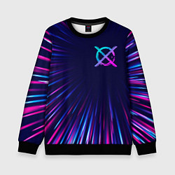 Свитшот детский CreepyPasta neon blast lines, цвет: 3D-черный